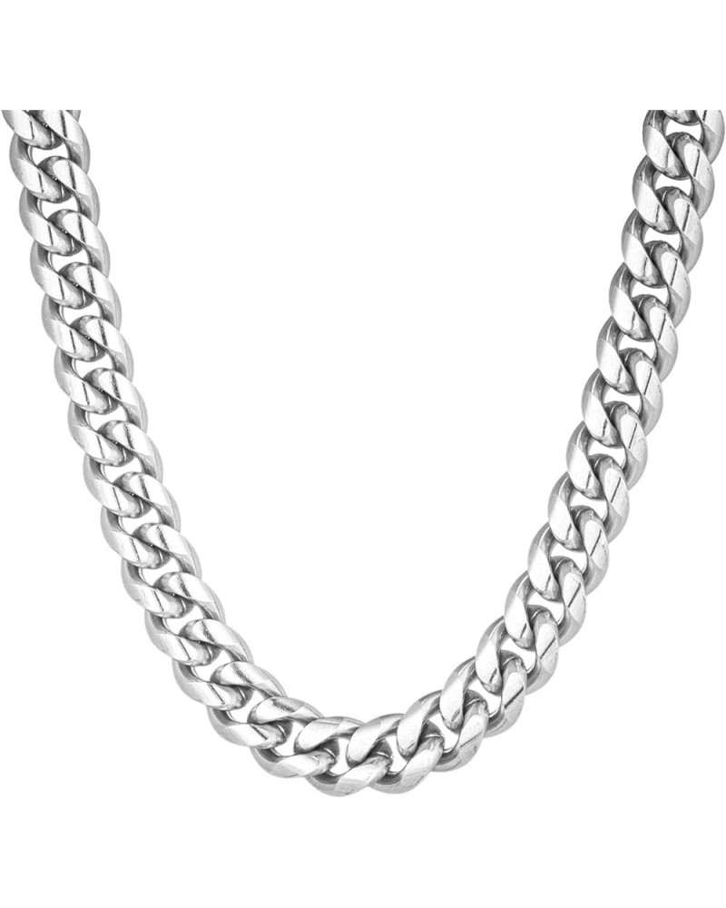 3.5/6/10mm Wide Silver Tone / 18K Gold Plated Cuban Chain for Men Women, Stainless Steel Miami Cuban Link Curb Chain Necklace...