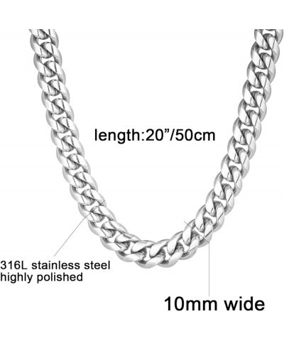 3.5/6/10mm Wide Silver Tone / 18K Gold Plated Cuban Chain for Men Women, Stainless Steel Miami Cuban Link Curb Chain Necklace...