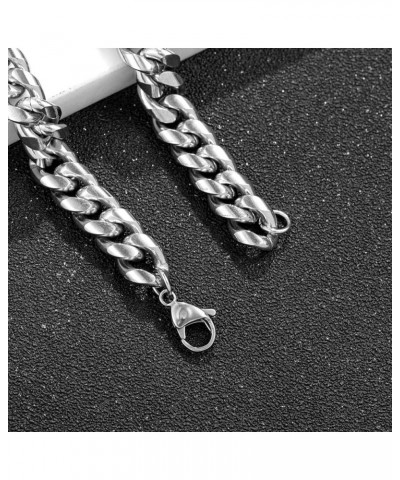 3.5/6/10mm Wide Silver Tone / 18K Gold Plated Cuban Chain for Men Women, Stainless Steel Miami Cuban Link Curb Chain Necklace...