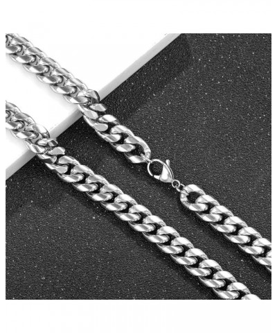 3.5/6/10mm Wide Silver Tone / 18K Gold Plated Cuban Chain for Men Women, Stainless Steel Miami Cuban Link Curb Chain Necklace...