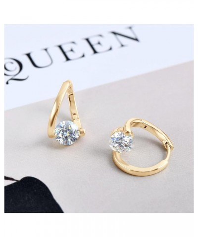 Halolux Lymphvity Germanium Earrings for Women Atheniz Lymphatic Drainage Earrings Gold Cubic Zirconia Hoop Earrings for Wome...