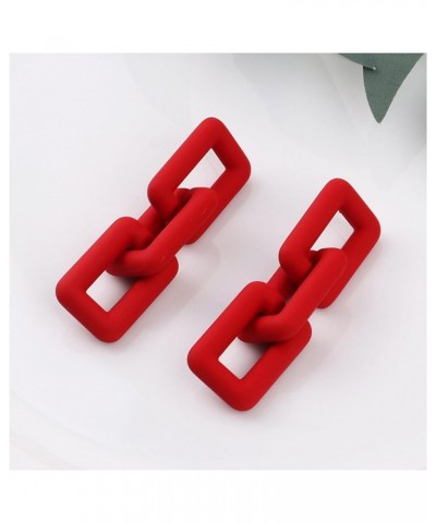 Chain Earrings for Women Acrylic Chain Dangle Earrings Chunky Geometric Paperclip Earrings Jewery Gift red $7.53 Earrings