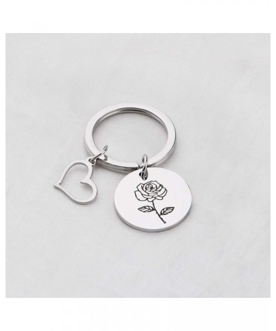 Birth Flower Jewelry Dainty Birth Flower keychain Birthday Gift Birth Month Jewelry Mother's Day Gift Flower Lover Gift Jun-r...