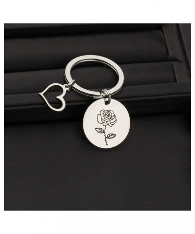 Birth Flower Jewelry Dainty Birth Flower keychain Birthday Gift Birth Month Jewelry Mother's Day Gift Flower Lover Gift Jun-r...