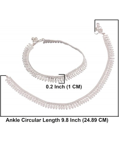 Indian Jewelry Boho Anklets Barefoot Sandals Ankle Bracelet Payal Anklet Set, Multicolor Multipact Set of 2 (Silver) $11.01 A...