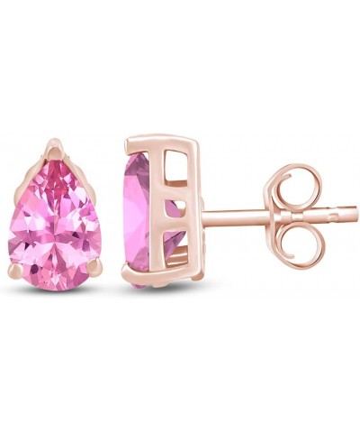 Pear Shape Stud Earrings In 14K Rose Gold Over Sterling Silver (2.5 Ct) Simulated tourmaline $18.72 Earrings