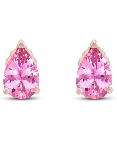 Pear Shape Stud Earrings In 14K Rose Gold Over Sterling Silver (2.5 Ct) Simulated tourmaline $18.72 Earrings