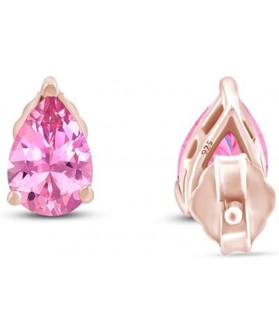 Pear Shape Stud Earrings In 14K Rose Gold Over Sterling Silver (2.5 Ct) Simulated tourmaline $18.72 Earrings