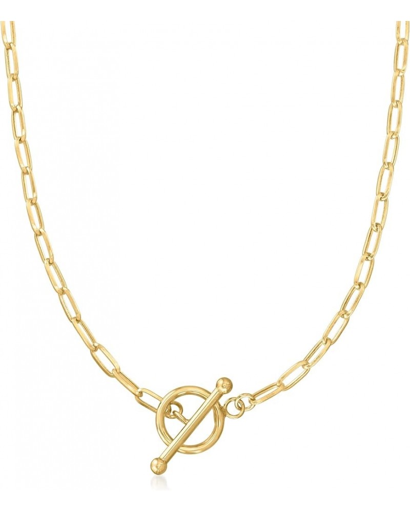 Canaria 3mm 10kt Yellow Gold Paper Clip Link Toggle Necklace 18.0 Inches $120.00 Necklaces