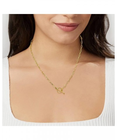 Canaria 3mm 10kt Yellow Gold Paper Clip Link Toggle Necklace 18.0 Inches $120.00 Necklaces