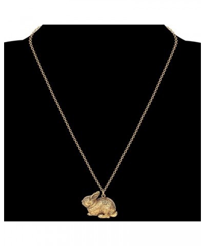 Easter Alloy Gold Silver Plated Rabbit Necklace Bunny Pendant Novelty Jewelry Gifts for Women Girls Antique Gold Plated $8.24...