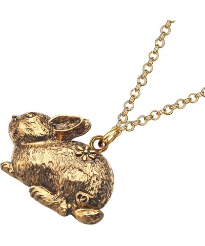 Easter Alloy Gold Silver Plated Rabbit Necklace Bunny Pendant Novelty Jewelry Gifts for Women Girls Antique Gold Plated $8.24...