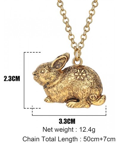 Easter Alloy Gold Silver Plated Rabbit Necklace Bunny Pendant Novelty Jewelry Gifts for Women Girls Antique Gold Plated $8.24...